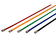 4.6*200mm 201,304,316 grade colorized epoxy polyester ball-lock plastic coated  stainless steel cable ties