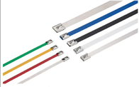 201 Grade Cable Ties With Metal Lock , Flat Steel Ties Epoxy Polyester Coated