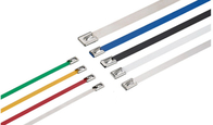 PVC Covered High Strength Cable Ties , Stainless Steel Ty Wraps Long Lifespan