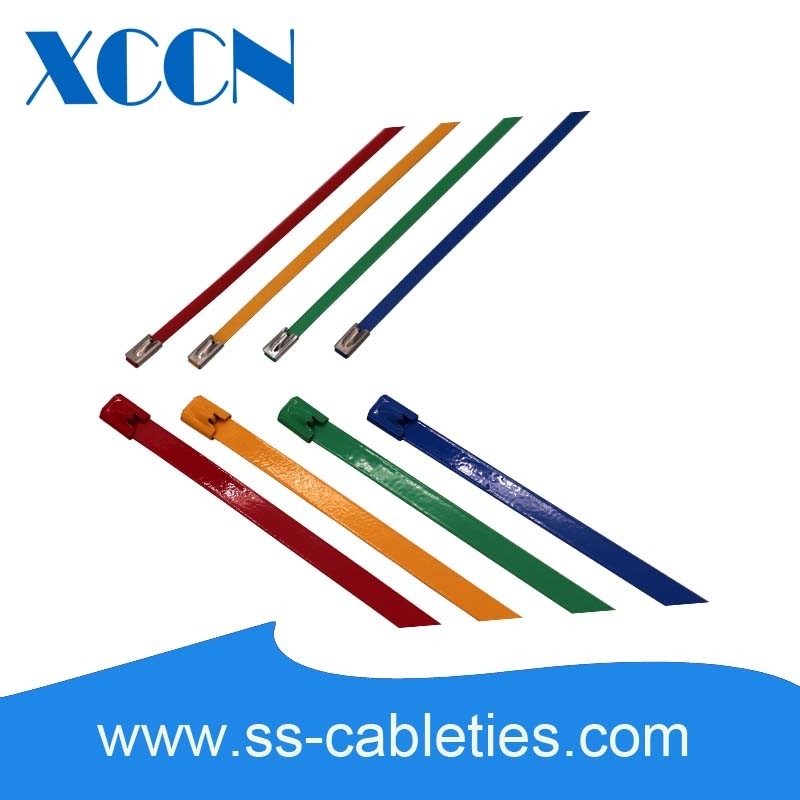 10x0.25x550mm Black Plastic Coated Stainless Steel Cable Ties High Safety