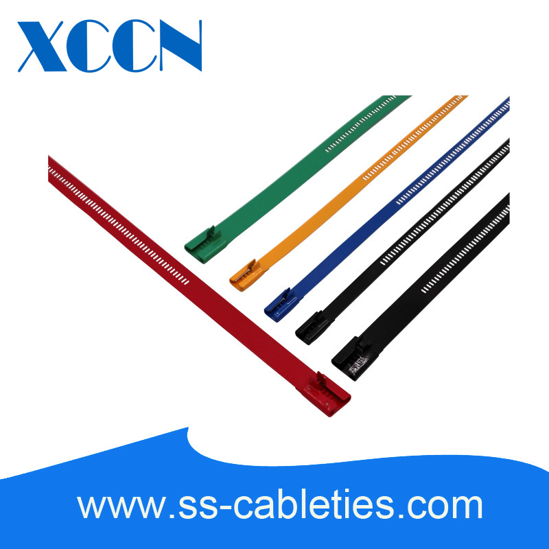 Green Reusable Cable Ties , Strong Cable Ties Straps Metal 2x0.35x550mm