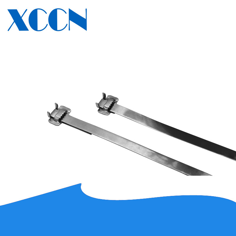 Shockproof Toothed Buckle Stainless Steel Cable Ties Quick Threading For Industrial Facilities