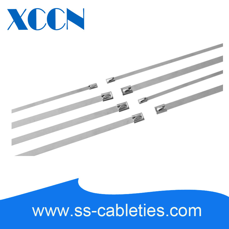 7.9*0.25*150mm 201,304,316 grade self-locking ball lock stainless steel cable tie with fireproof