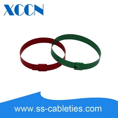Fully Coated Ball Lock Cable Ties , Metal Cable Ties  Straps Metal Accessories