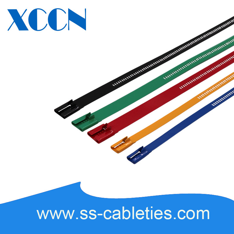 Thick Zip Plastic Coated Stainless Steel Cable Ties 10x0.25x650mm Color Customized