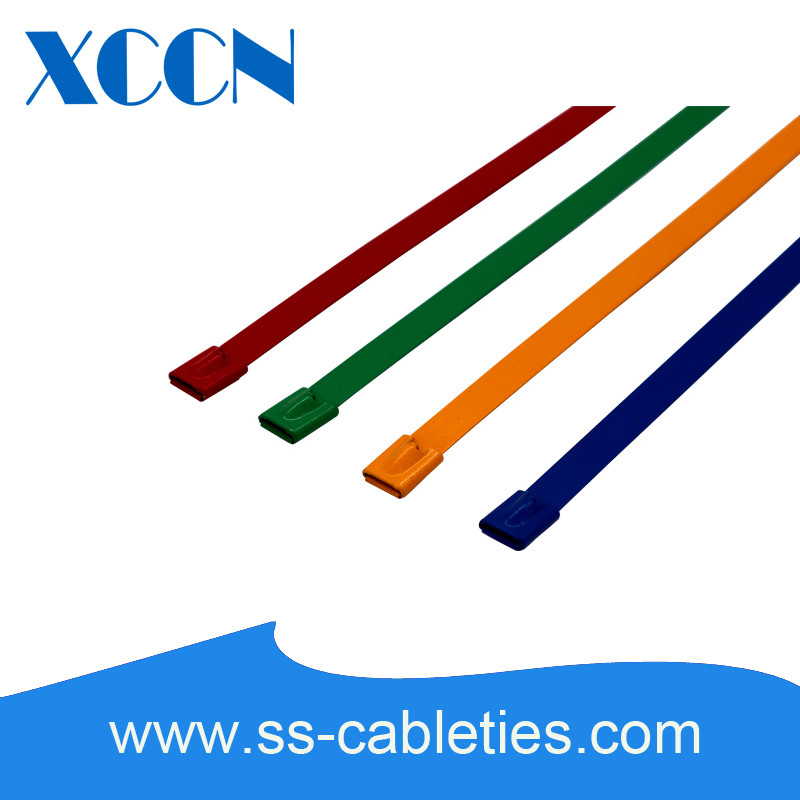 Commercial Electric Cable Ties , Eva Coated Cable Ties Hardware Yellow Color