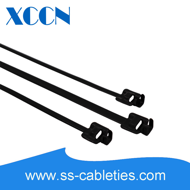 PPA Coated Releasable Stainless Steel Cable Ties Heavy Duty Black Color