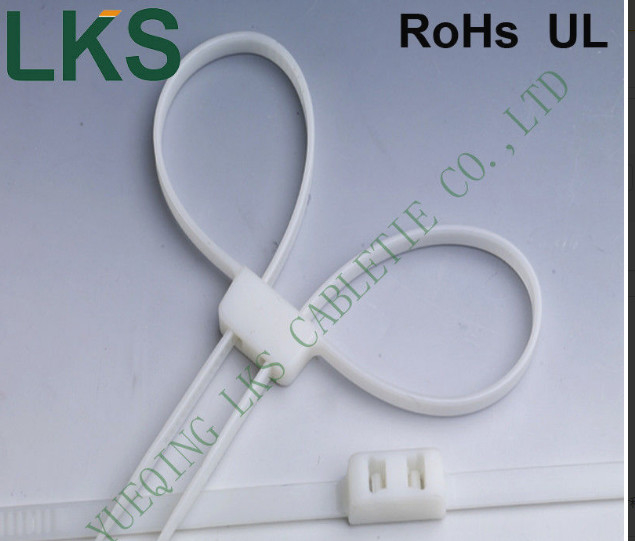 Handcuffs Type Nylon Cable Tie Orgainzer White Color Low Smoke No Sharp